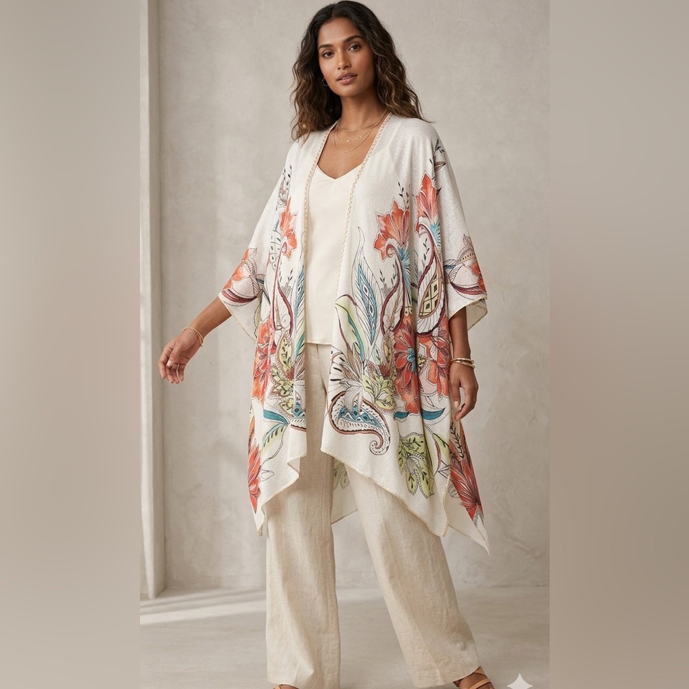 Chico's Satin-Look Cream Top with Subtle Logo Detail